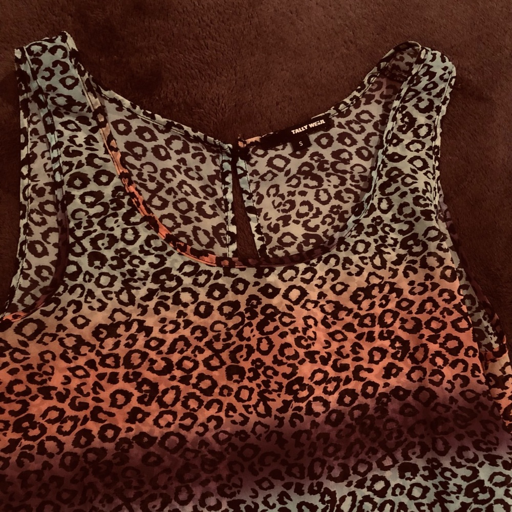 High low long top leopard print tie dye multicolor chiffon flowy fashion summer